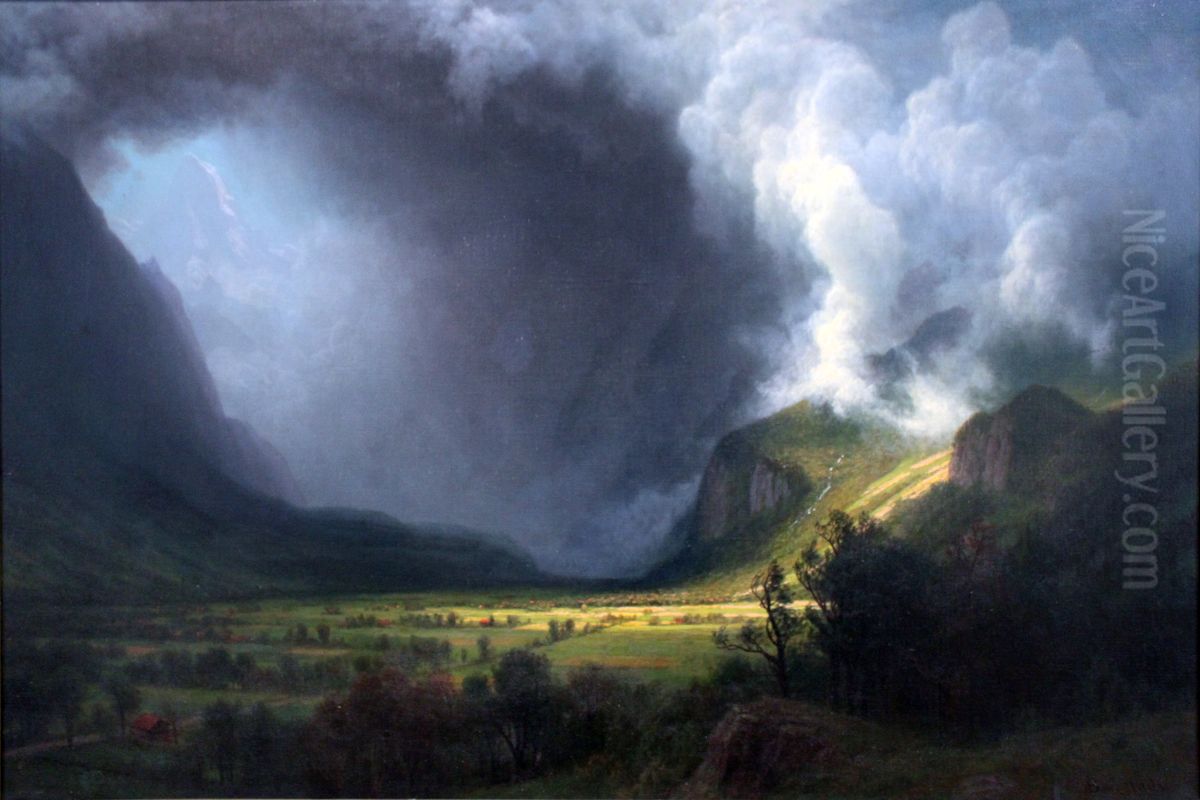 Gathering Storm in the Valley Oil Painting by Albert Bierstadt