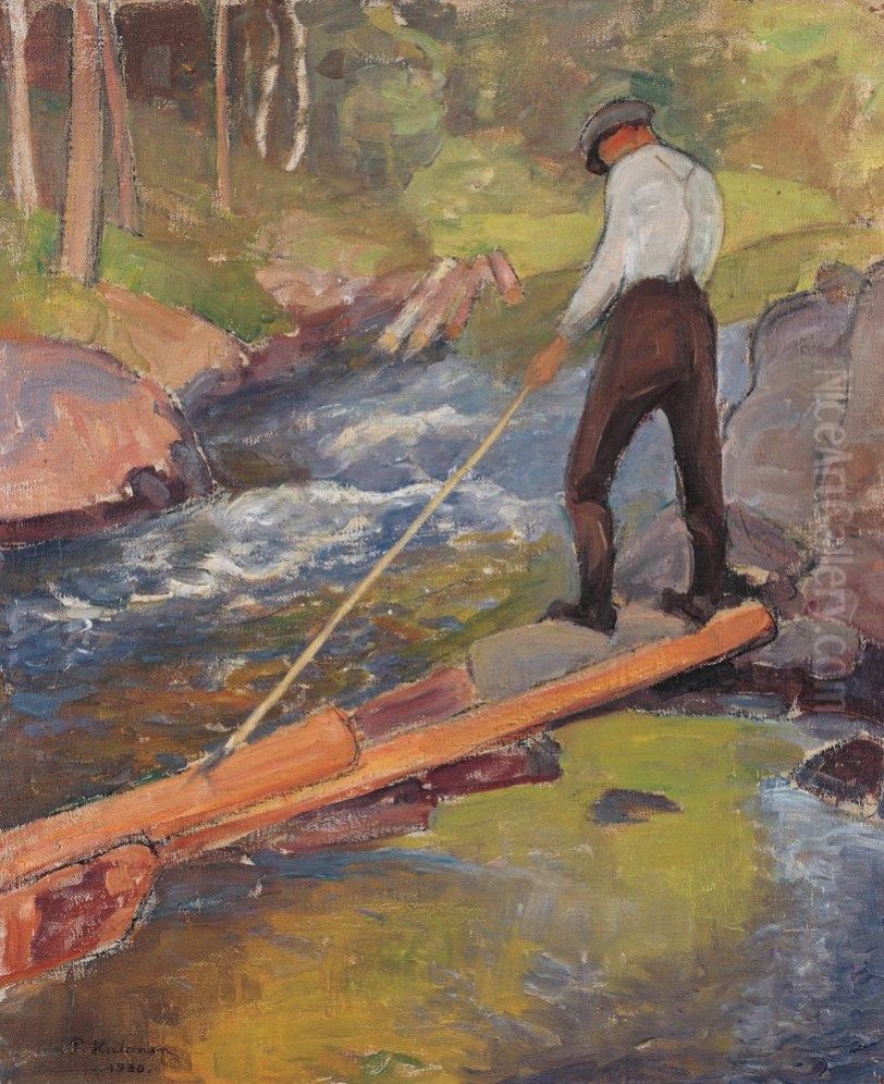 Tukinuittaja Oil Painting by Pekka Halonen
