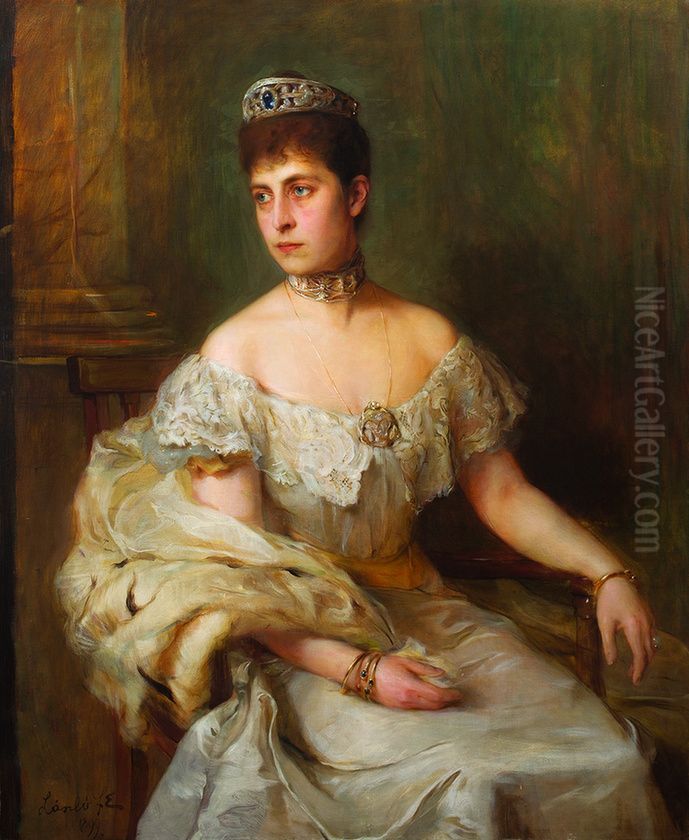 Charlotte, Hereditary Princess of Saxe-Meiningen Oil Painting by Philip de Laszlo