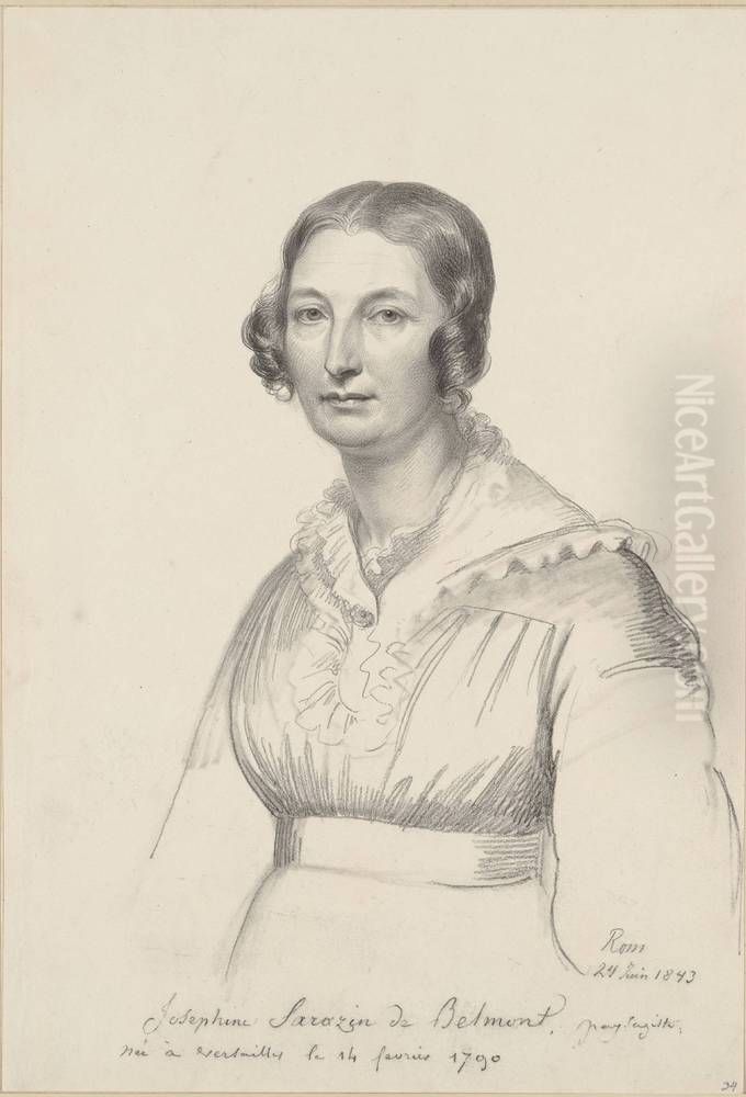 Portrait of Louise Josephine Sarazin de Belmont, landscape painter Oil Painting by Carl Christian Vogel von Vogelstein