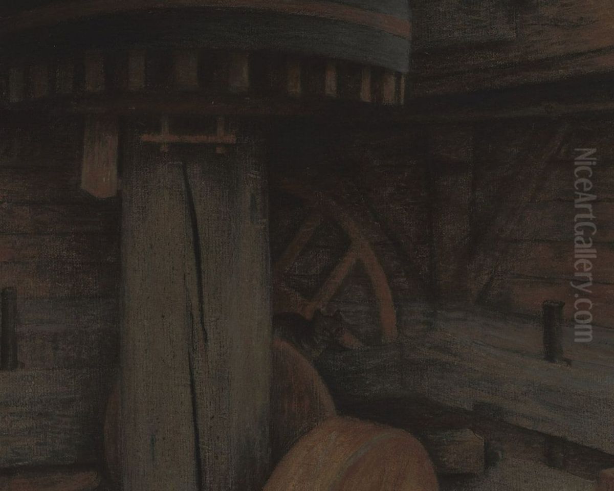 Interior of a mill Oil Painting by Charles Mertens