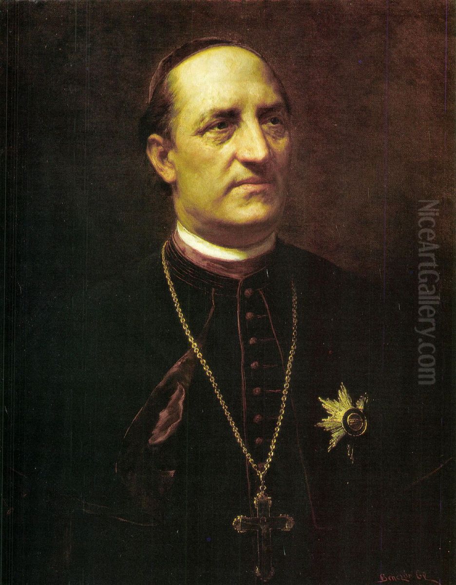 Portrait of Arnold Ipolyi Oil Painting by Gyula Benczur