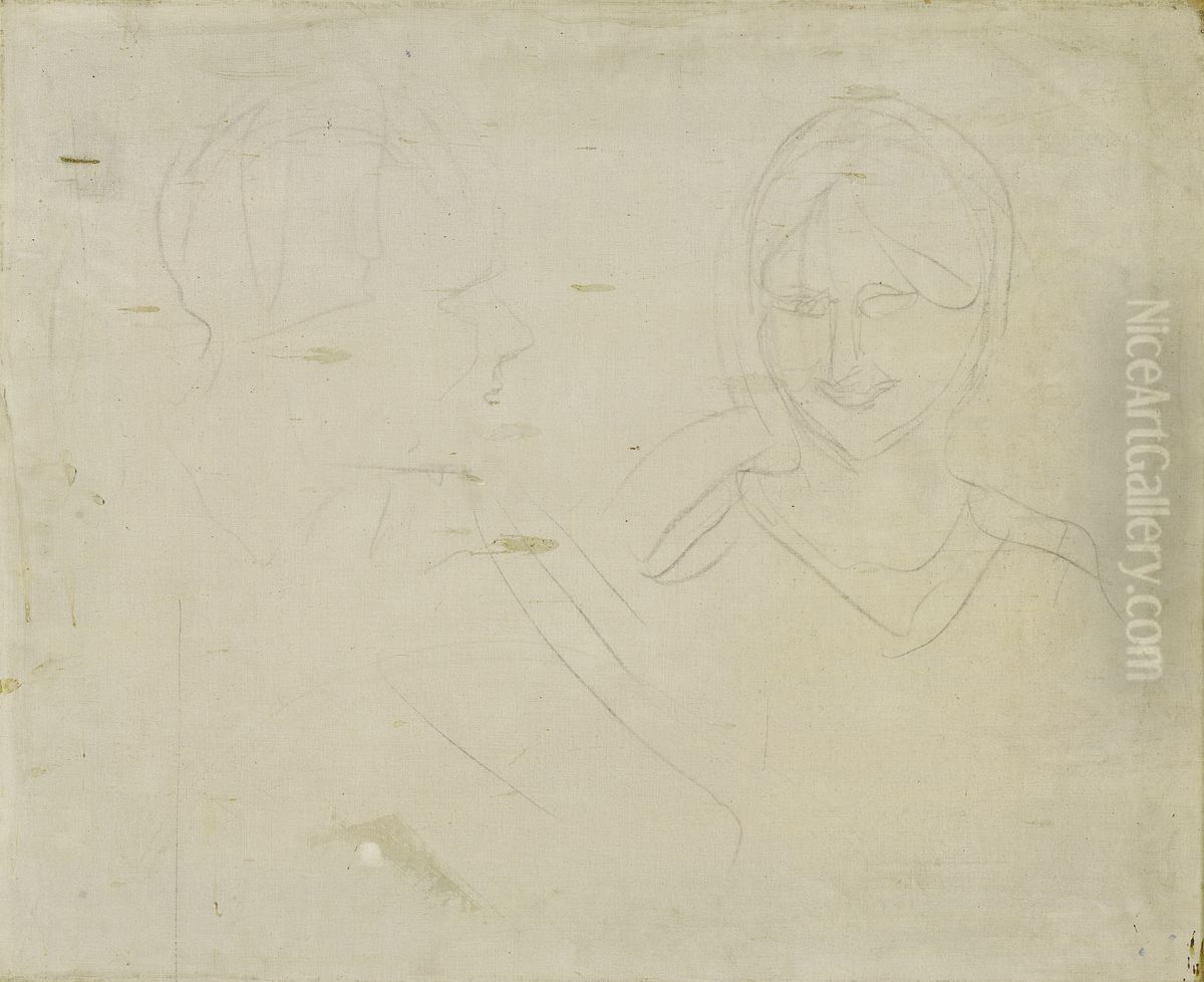 Two Heads Oil Painting by Edvard Munch