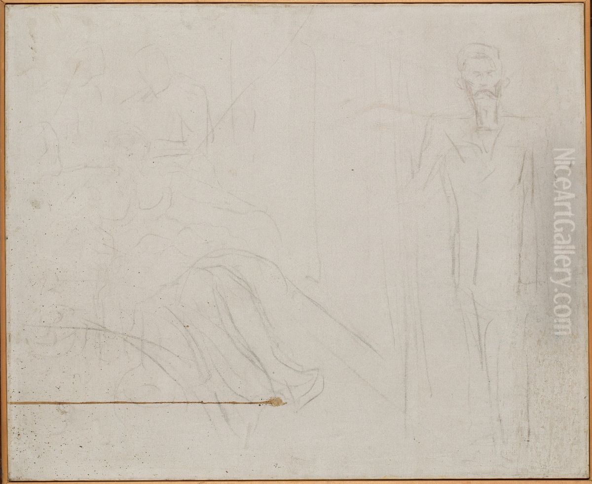 Various Figures Oil Painting by Edvard Munch