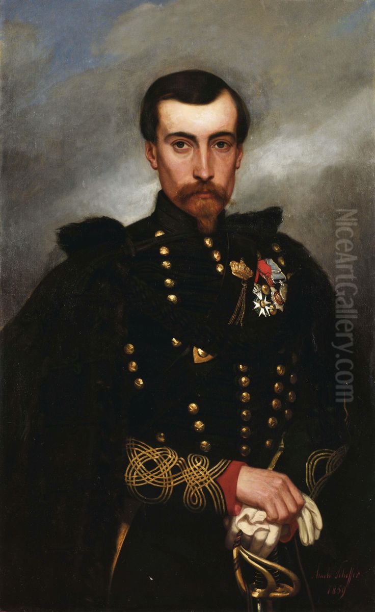 Portrait of Pierre Calixte Emmanuel Daguilhon-Pujol Oil Painting by Arnold Scheffer