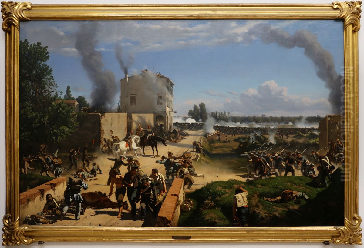 The Battle of Curtatone and Montanara Oil Painting by Pietro Senno