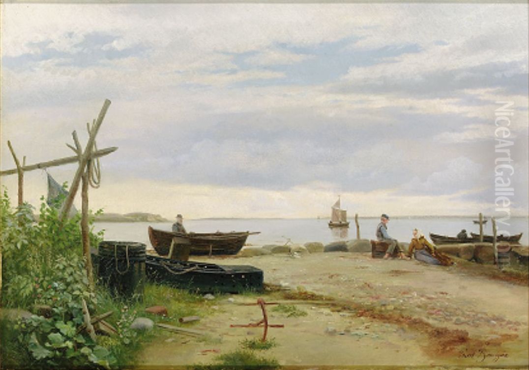 Coastal view from Northern Zealand. Oil Painting by Carl Baagoe