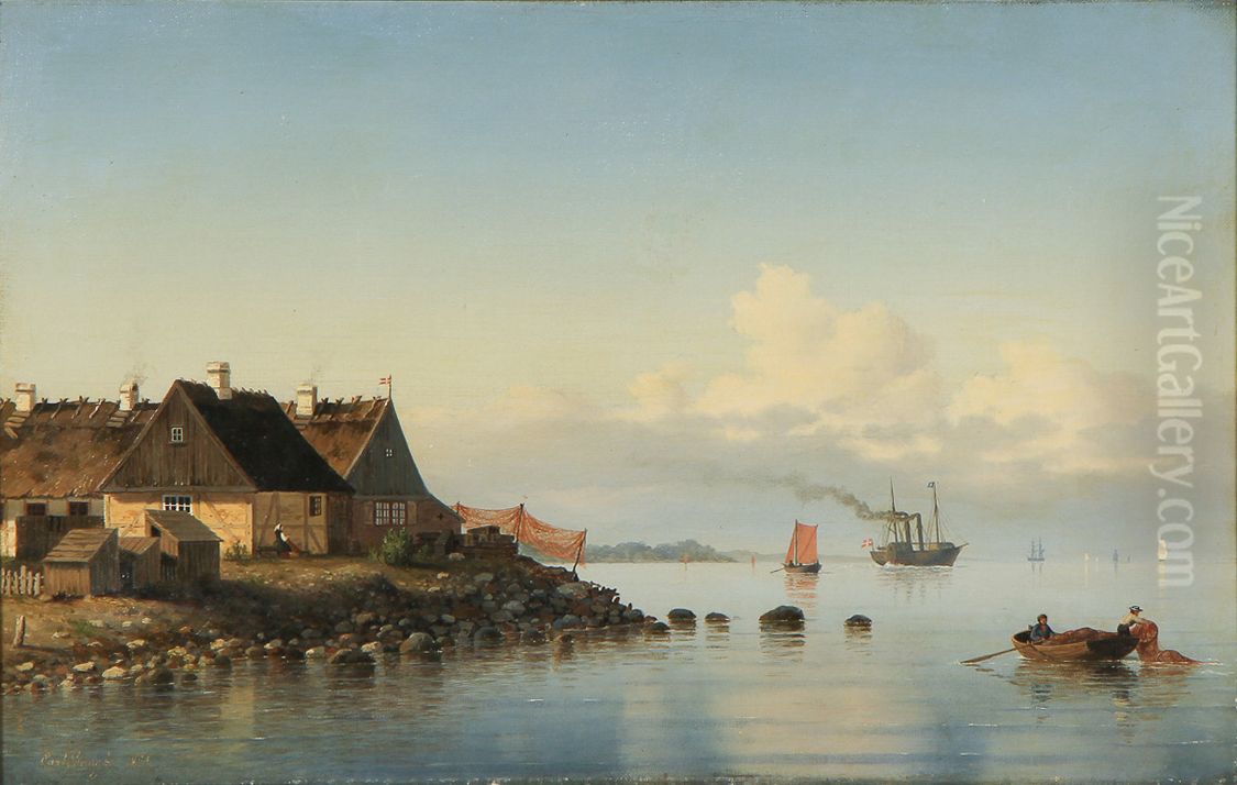 The coast at Taarbaek. Oil Painting by Carl Baagoe