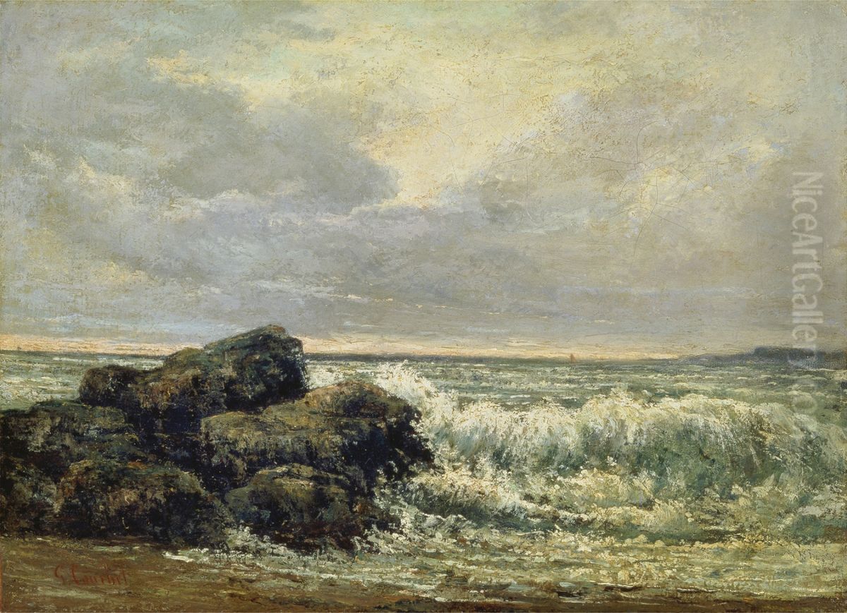 La vague Oil Painting by Gustave Courbet