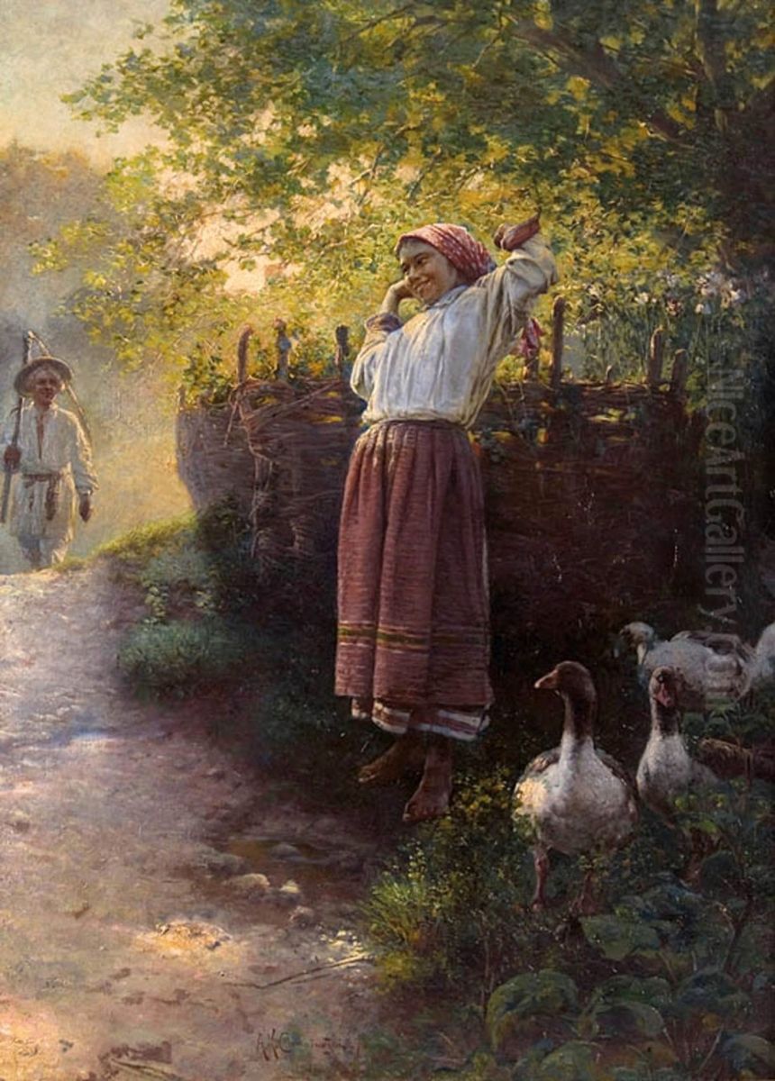 O poranku Oil Painting by Adam Ciemniewski