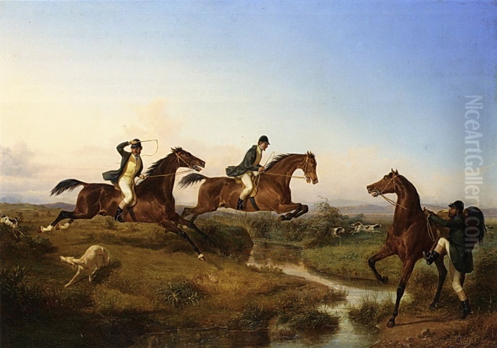 A caccia nella campagna napoletana Oil Painting by Filippo Palizzi