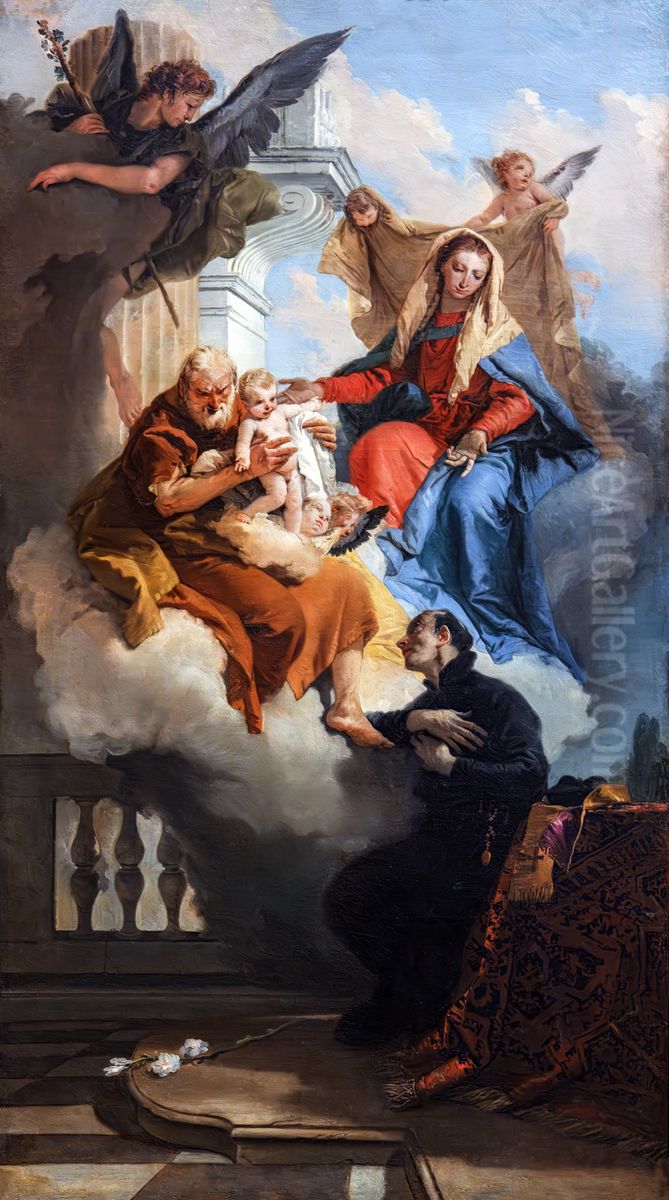 Apparition of the Holy Family to San Cajetan Oil Painting by Giovanni Battista Tiepolo