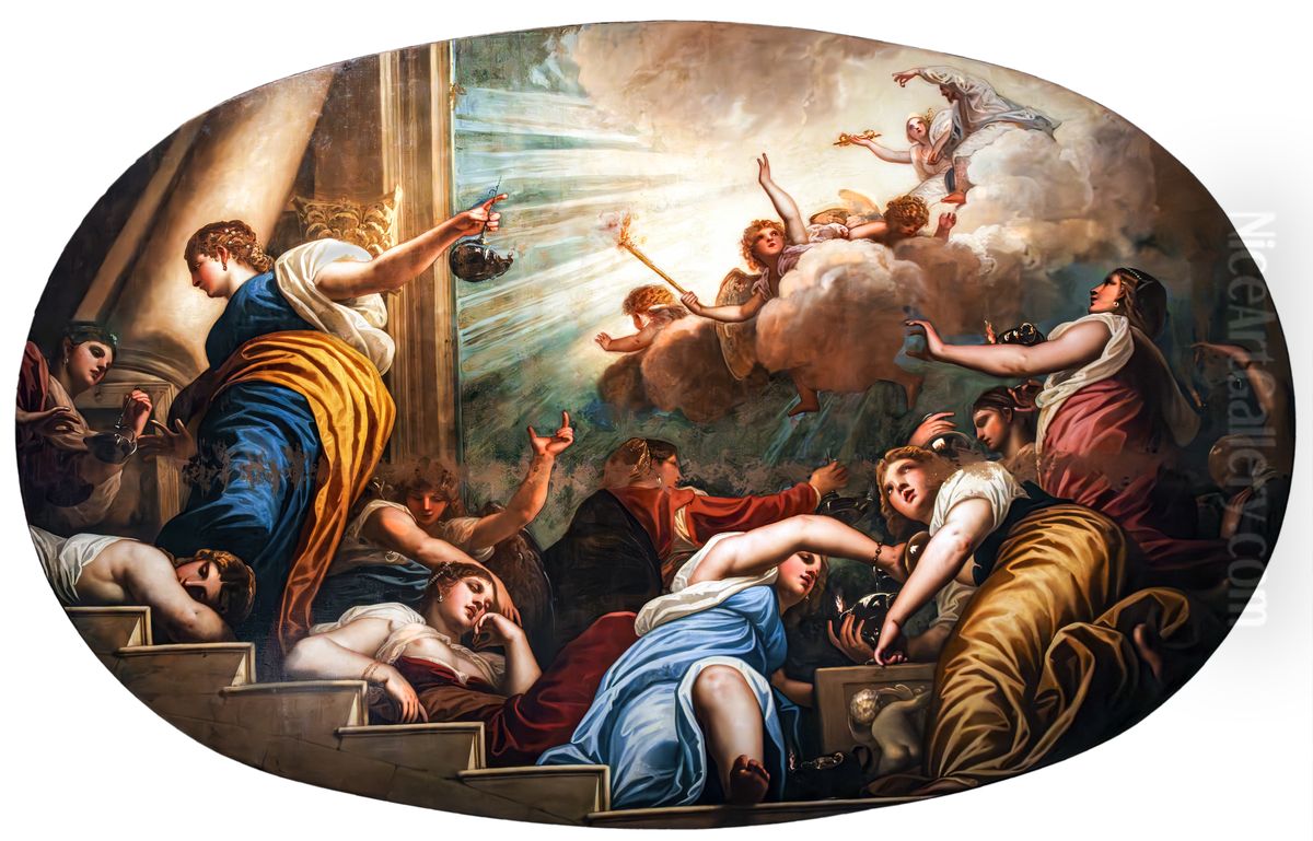 The Parable of the Wise and Foolish Virgins Oil Painting by Alessandro Varotari