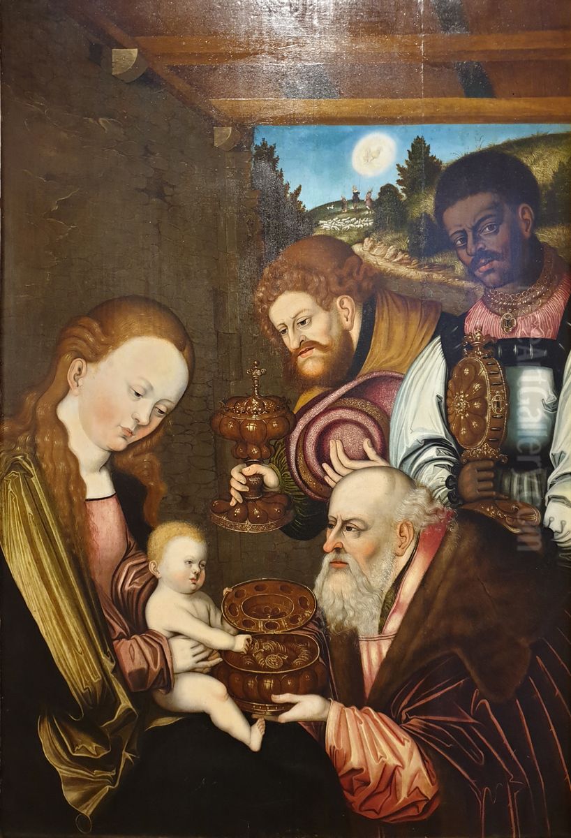 Adoration of the Magi Oil Painting by Lucas Cranach the Elder