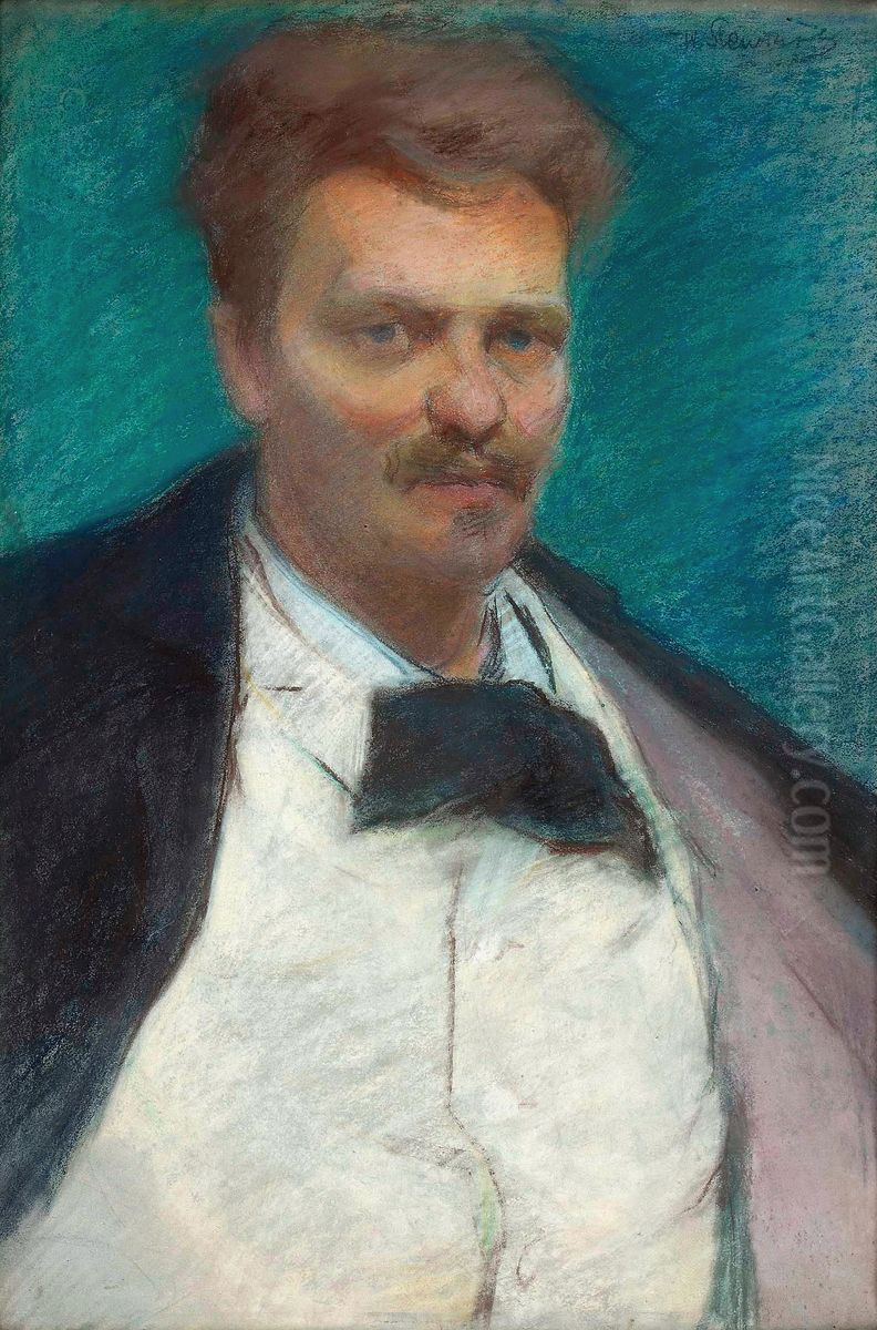Portrait of August Strindberg. Oil Painting by Wladyslaw Slewinski