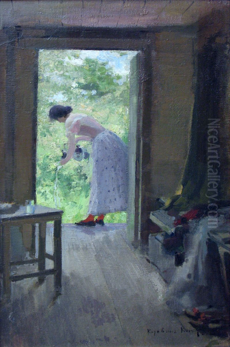 In the Country Oil Painting by Konstantin Alexeyevich Korovin