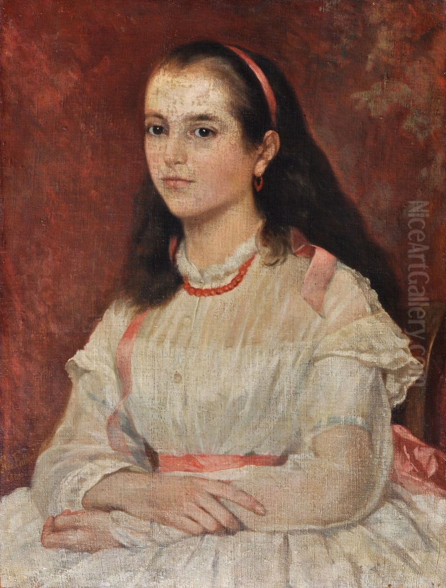 Portrait of Augusta Cecchi Siccoli Oil Painting by Giovanni Fattori
