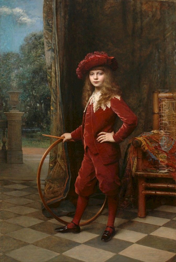 Portrait of Oscar Ruben von Rothschild (1888-1909) Oil Painting by Leopold Horovitz