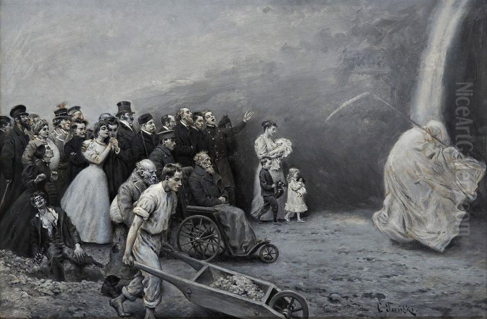 Pochod smierci po drodze zycia Oil Painting by Czeslaw Tanski