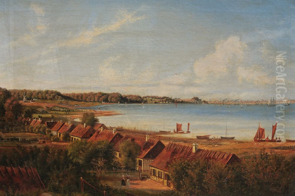 Kysten ved Humlebaek. Oil Painting by Carl Baagoe