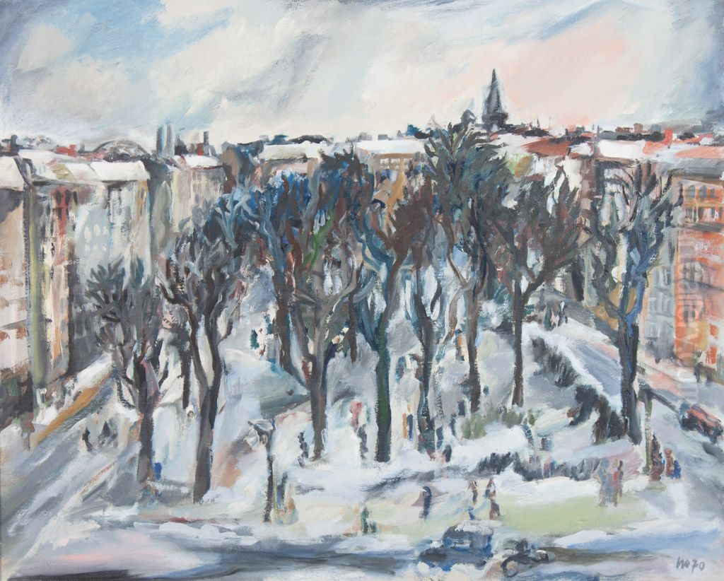 Helmholtzplatz II Oil Painting by Peter Hoppe