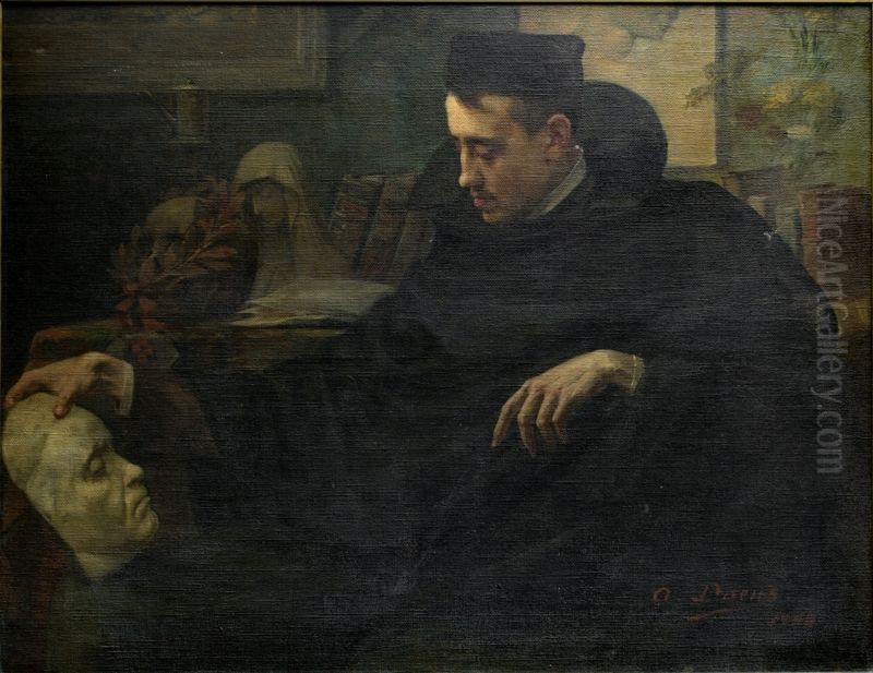 Vanitas portrait or 'To be or not to be' Oil Painting by Antoine Daens