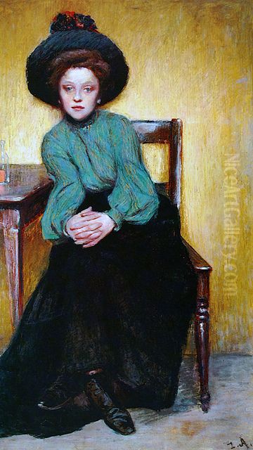 Absynt. (Po absyncie) Oil Painting by Zygmunt Andrychiewicz