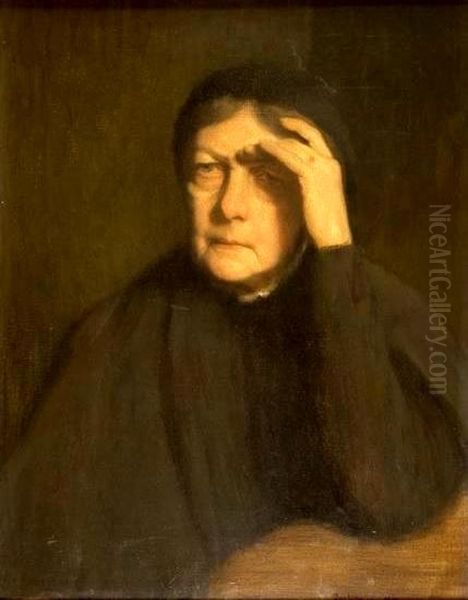 Portret matki Oil Painting by Jozef Pankiewicz