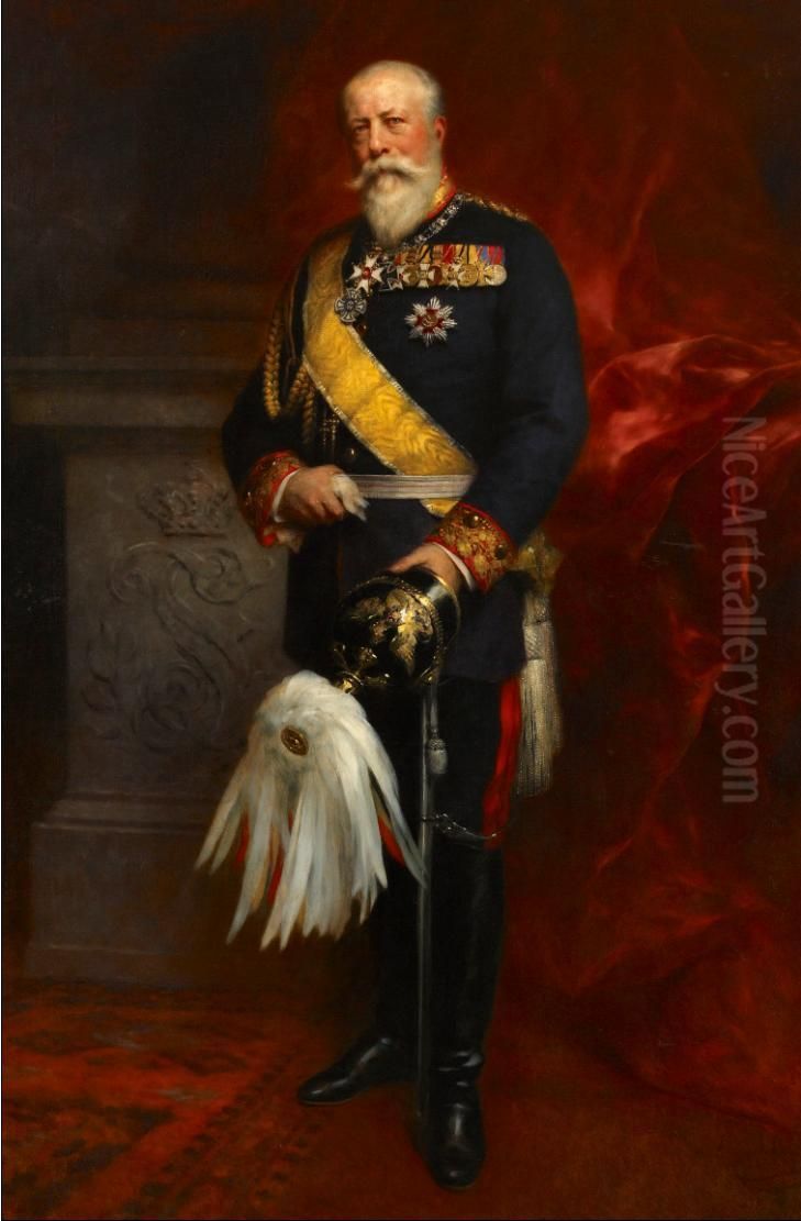 Grand Duke Friedrich I. of Baden (1826-1907) Oil Painting by Ferdinand Keller