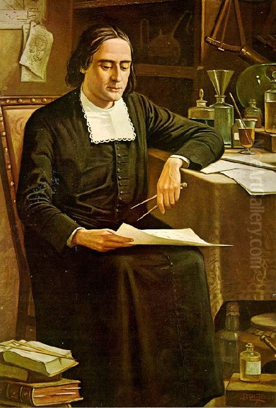 Bartolomeu Lourenco de Gusmao Oil Painting by Benedito Calixto