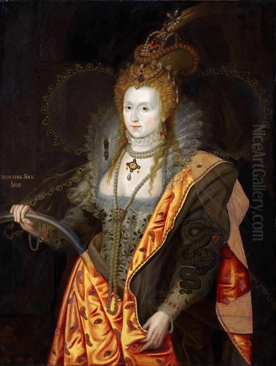 Elizabeth I, Queen of England (1533-1603) Oil Painting by George Peter Alexander Healy