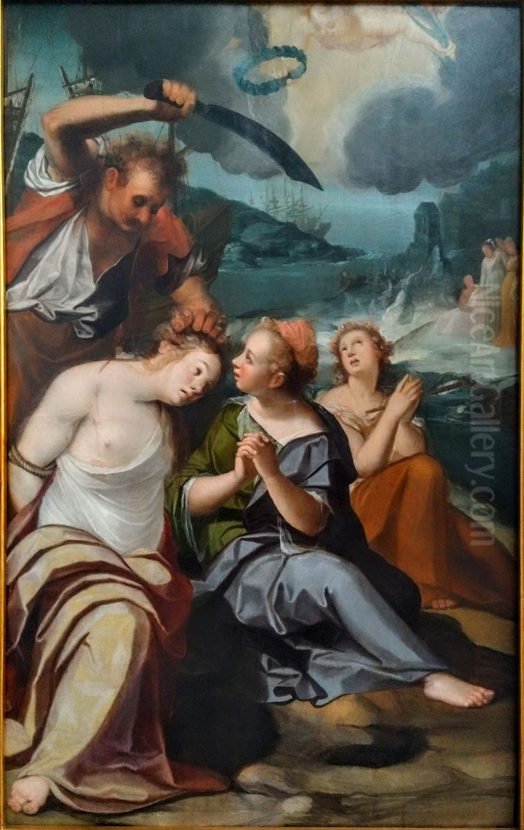 El Martirio de Santa Ursula Oil Painting by Baltasar de Echave