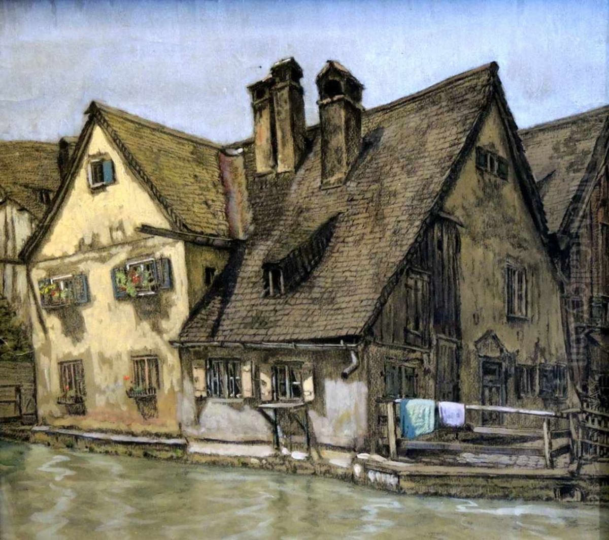 Hausansicht Oil Painting by Stephanie Von Strechine