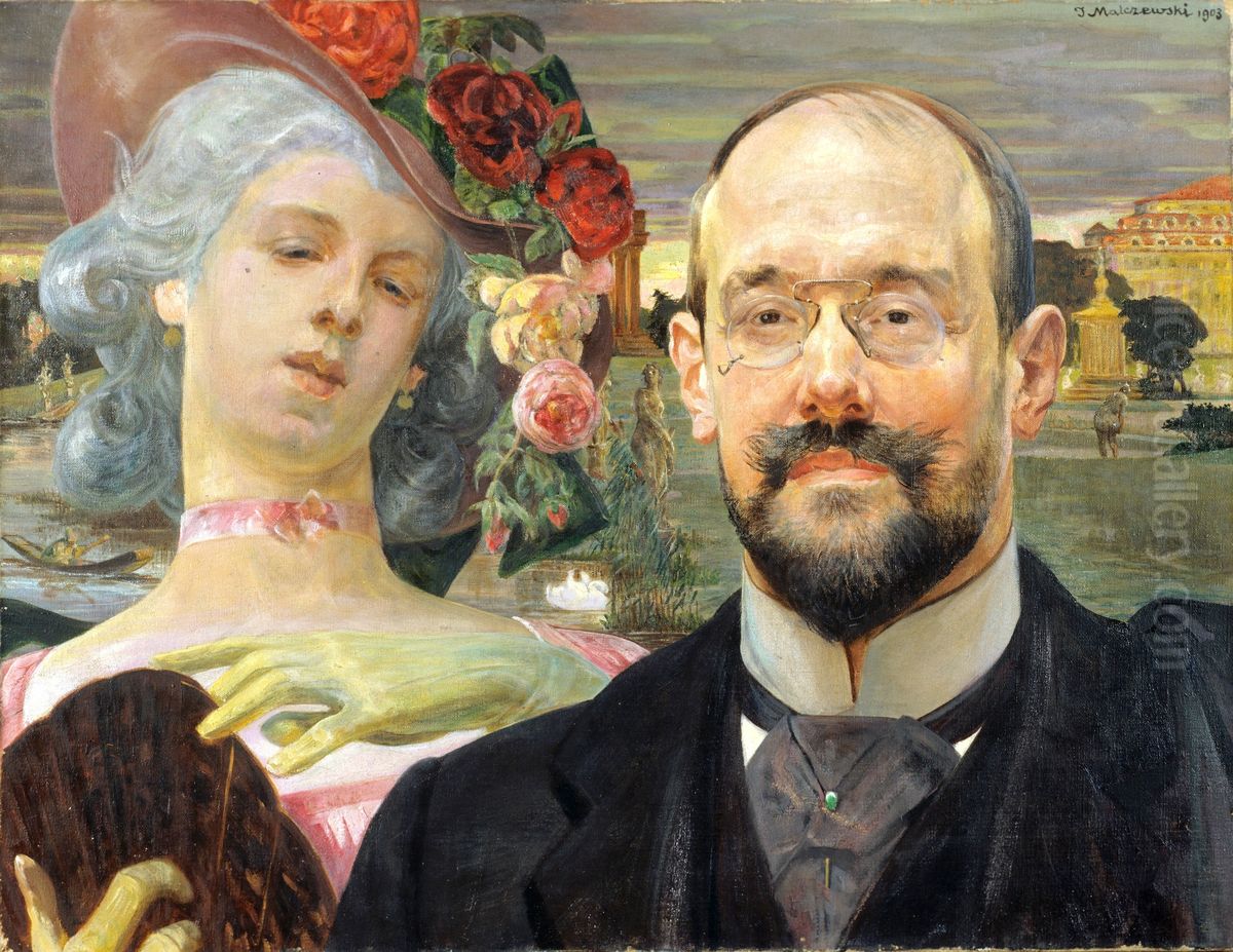 Portret Jerzego Mycielskiego z Muza Oil Painting by Jacek Malczewski