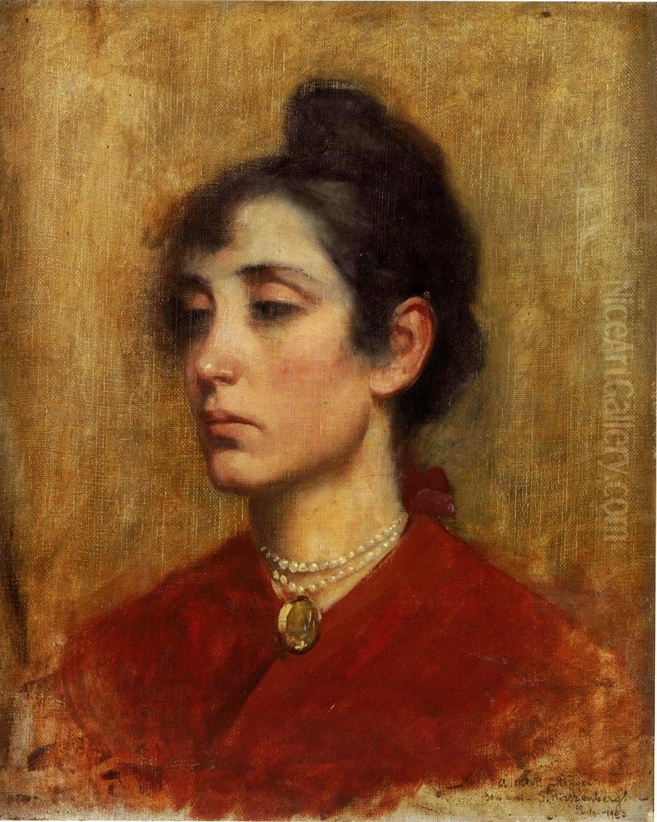 Portrait of Madame Ettinger. Oil Painting by Samuel Hirszenberg