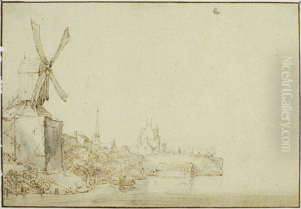 View of the western city wall with the Zijlpoort gate Oil Painting by Jacob Van Ruisdael