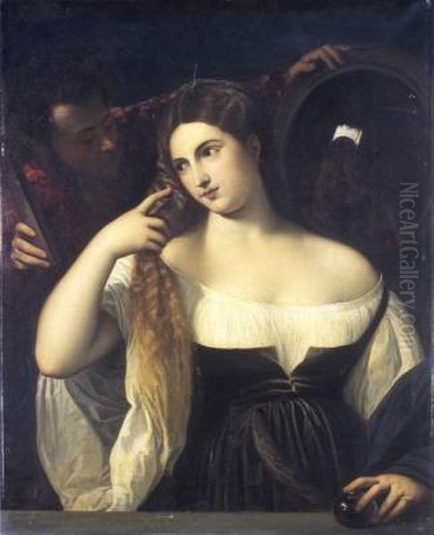 Jeune femme a sa toilette Oil Painting by Titian