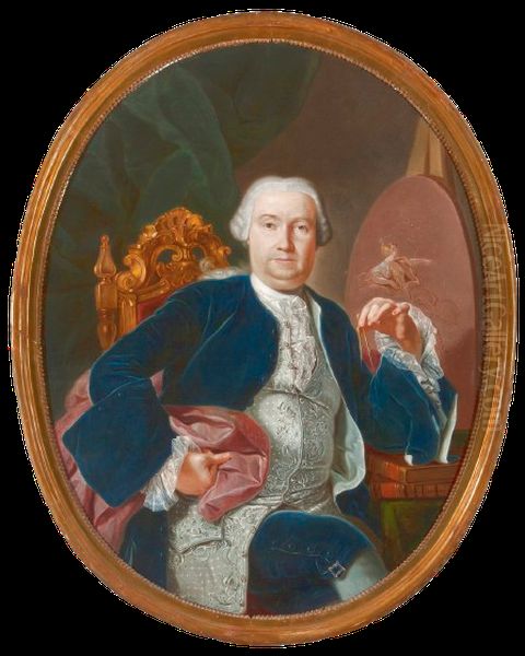 Portrait of the architectLuigi Vanvitelli Oil Painting by Giacinto Diano