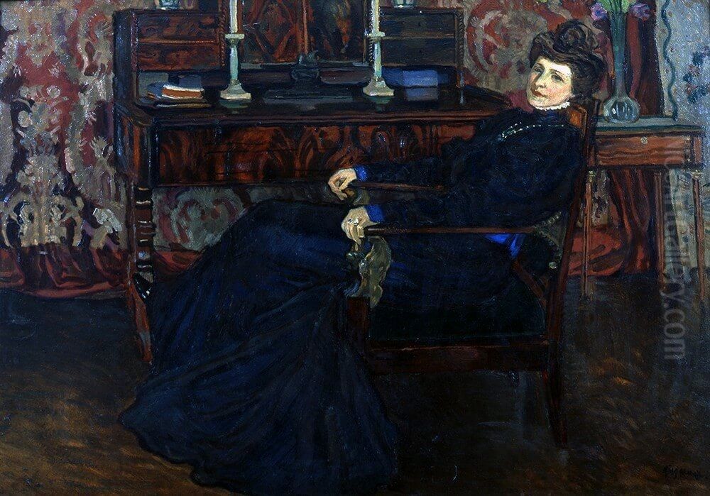 Portret zony. Oil Painting by Jozef Mehoffer