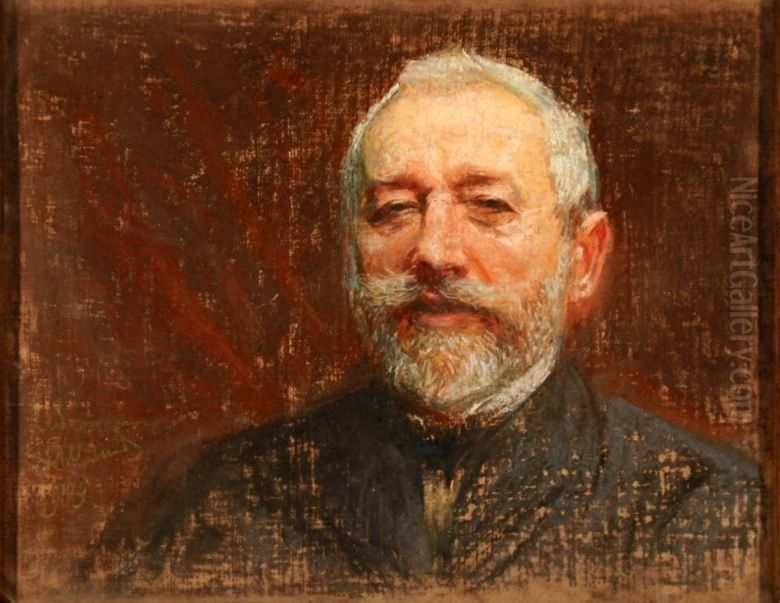 Portret malarza Ludomira Benedyktowicza (1844-1926) Oil Painting by Leon Wyczolkowski