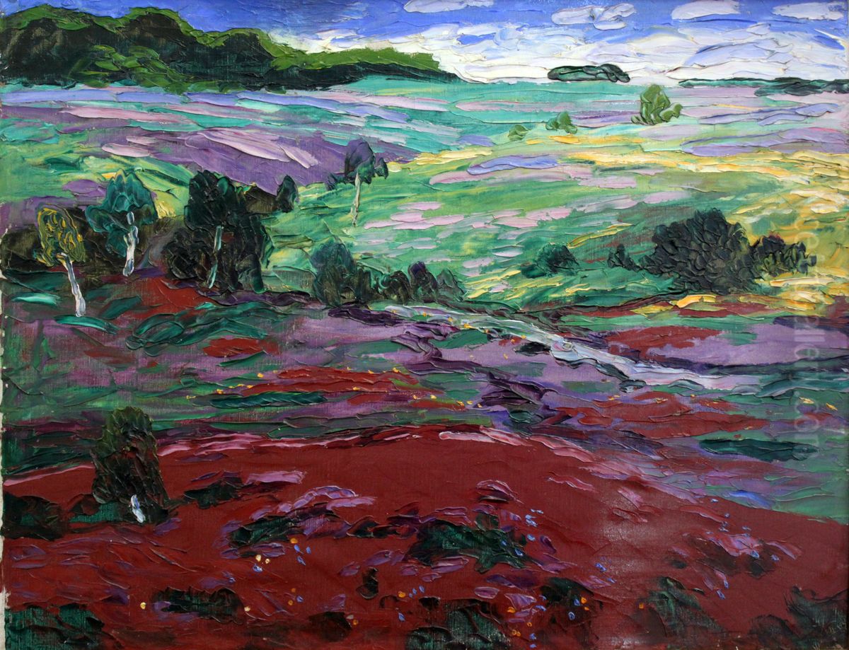 Landscape on Sylt Oil Painting by Wenzel Hablik