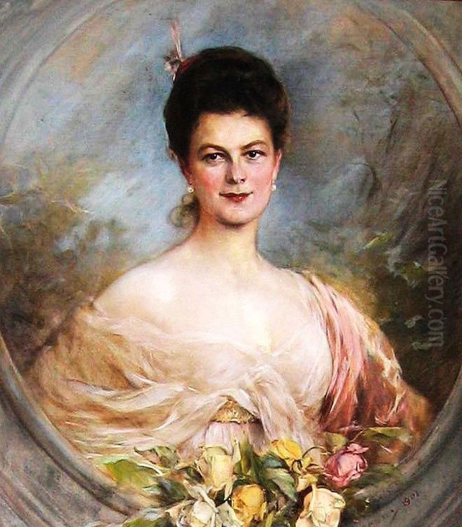 Portrait ofSophie Chotek(1868-1914) Oil Painting by Jozsef Arpad Koppay