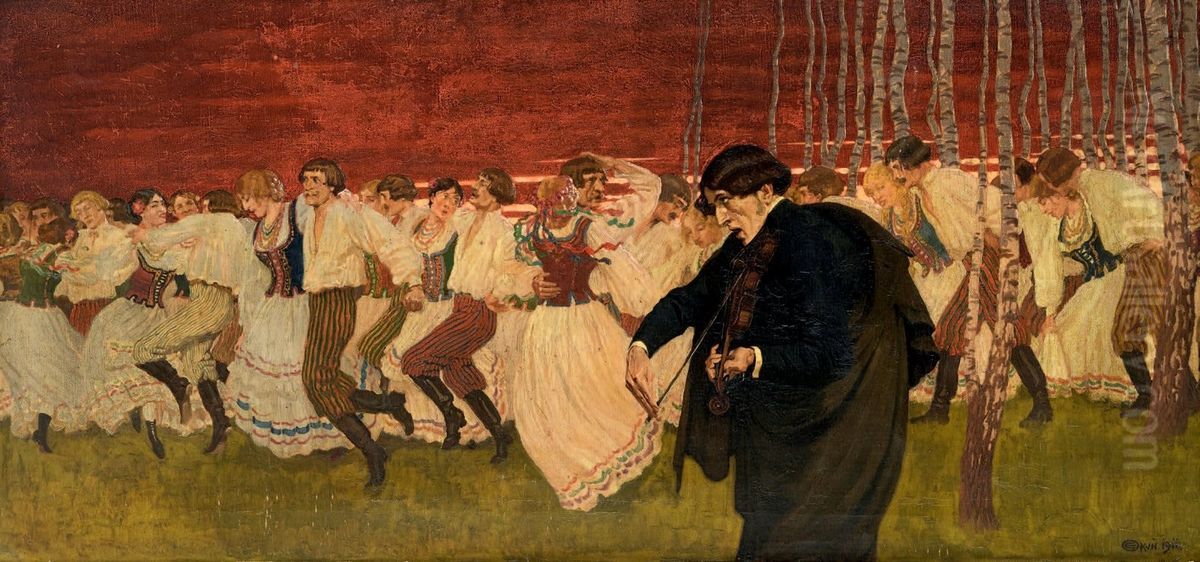 Mazurek Chopina Oil Painting by Edward Okun