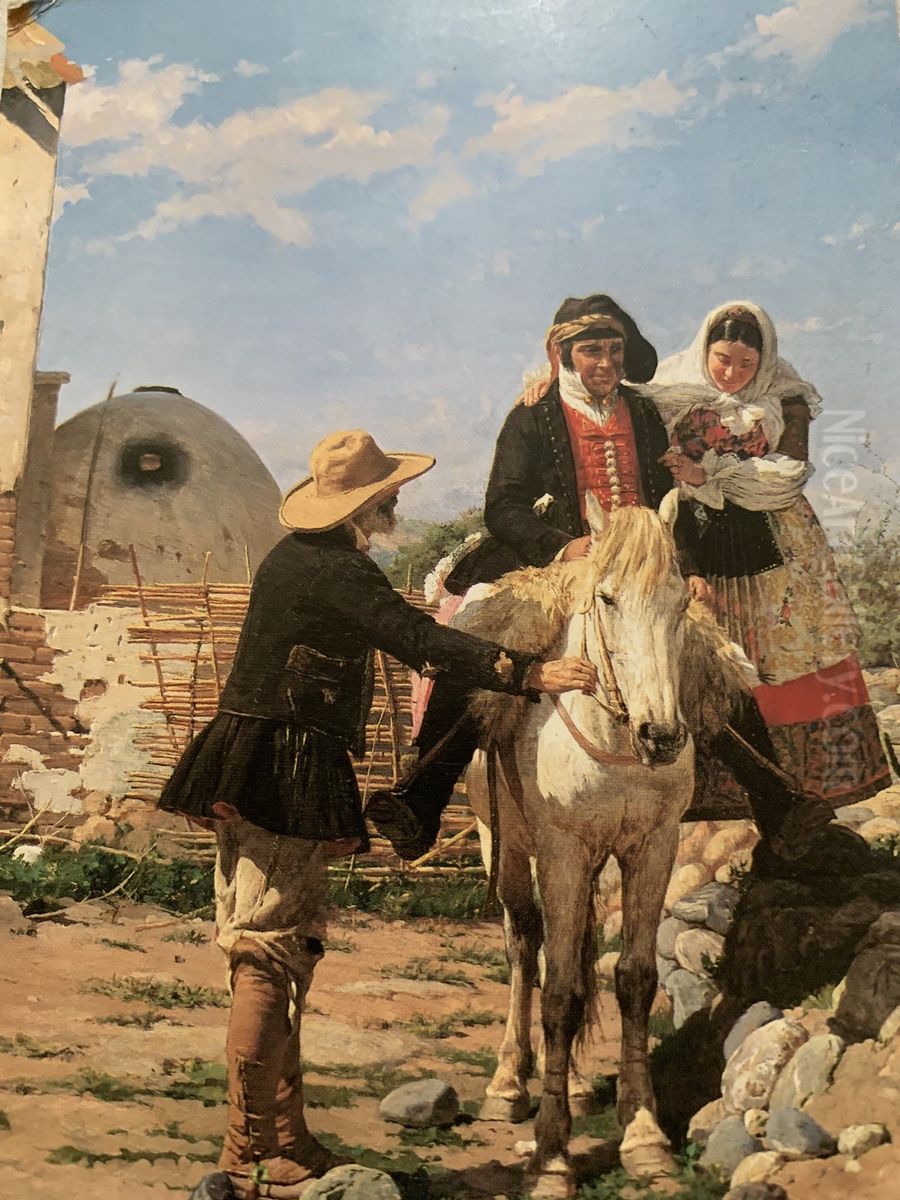 La partenza per la festa Oil Painting by Giovanni Battista Quadrone