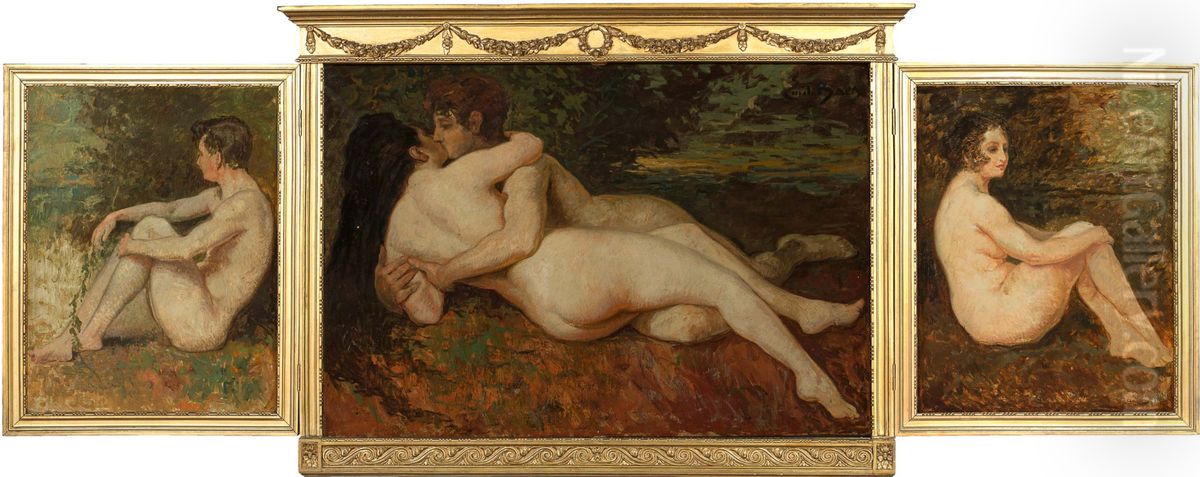 The gate of love Oil Painting by Emile Baes