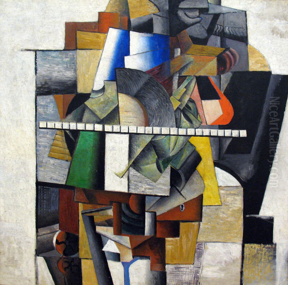 Portrait of Mikhail Matjuschin Oil Painting by Kasimir Sevrinovitch Malevich