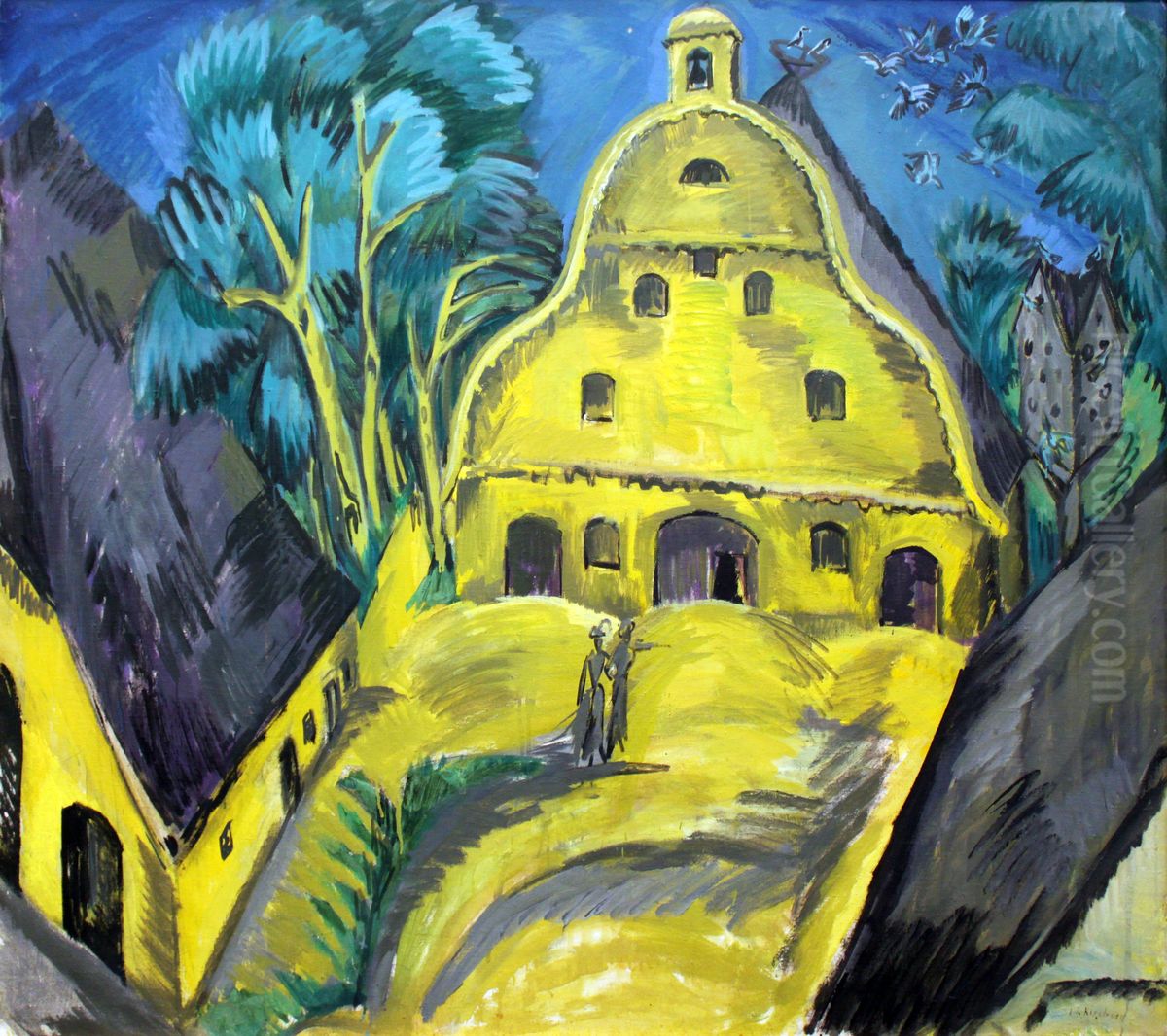 Staberhof Estate On Fehmarn Oil Painting by Ernst Ludwig Kirchner
