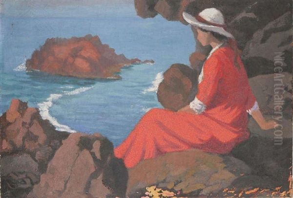 Among the rocks Oil Painting by Gisbert Combaz