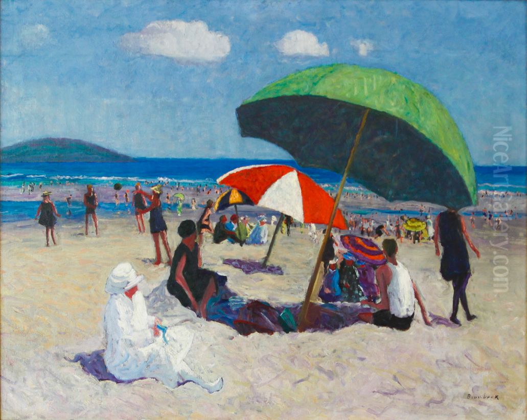 Good Harbor Beach Oil Painting by Louise Upton Brumback