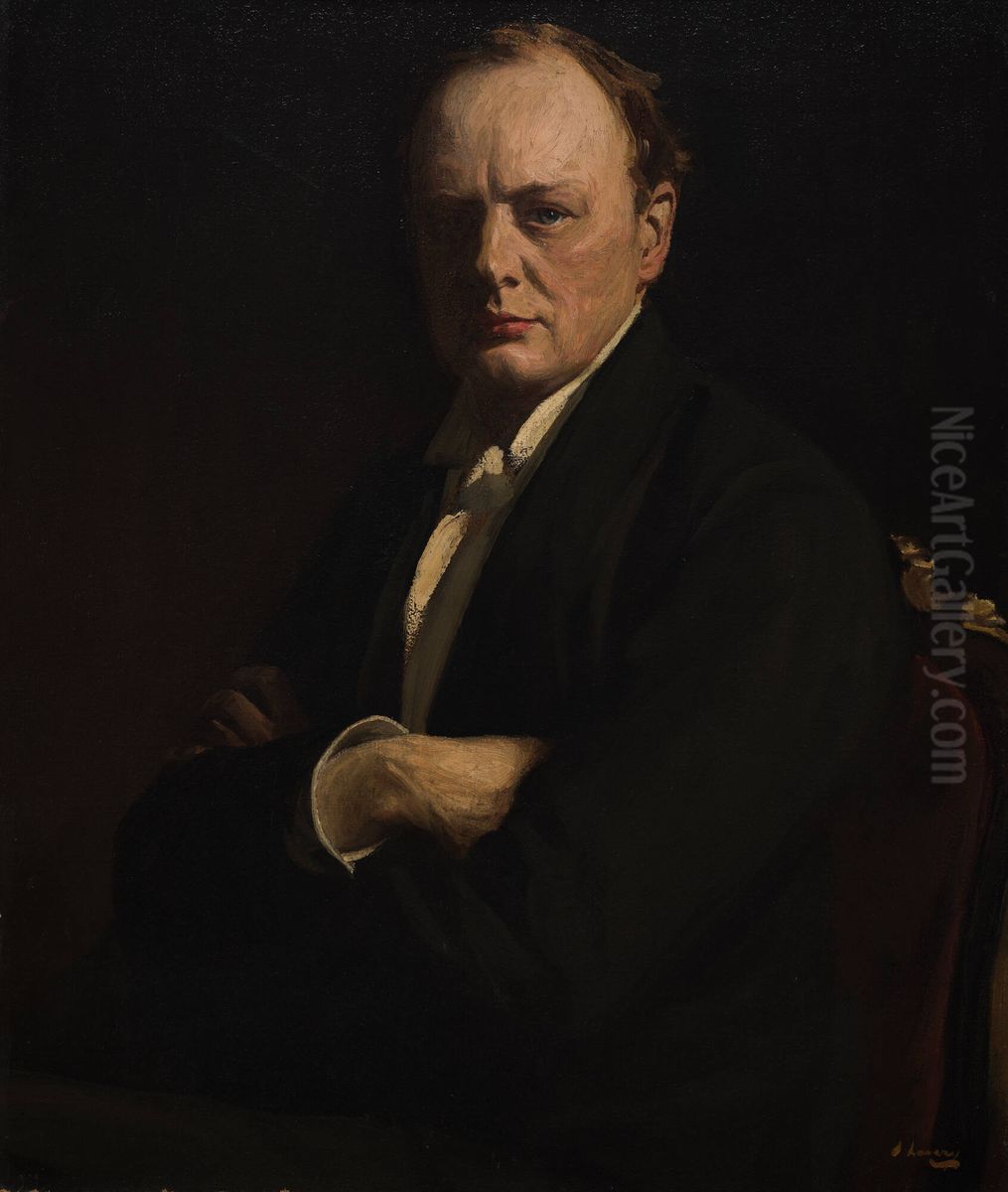 Sir Winston Churchill Oil Painting by John Lavery